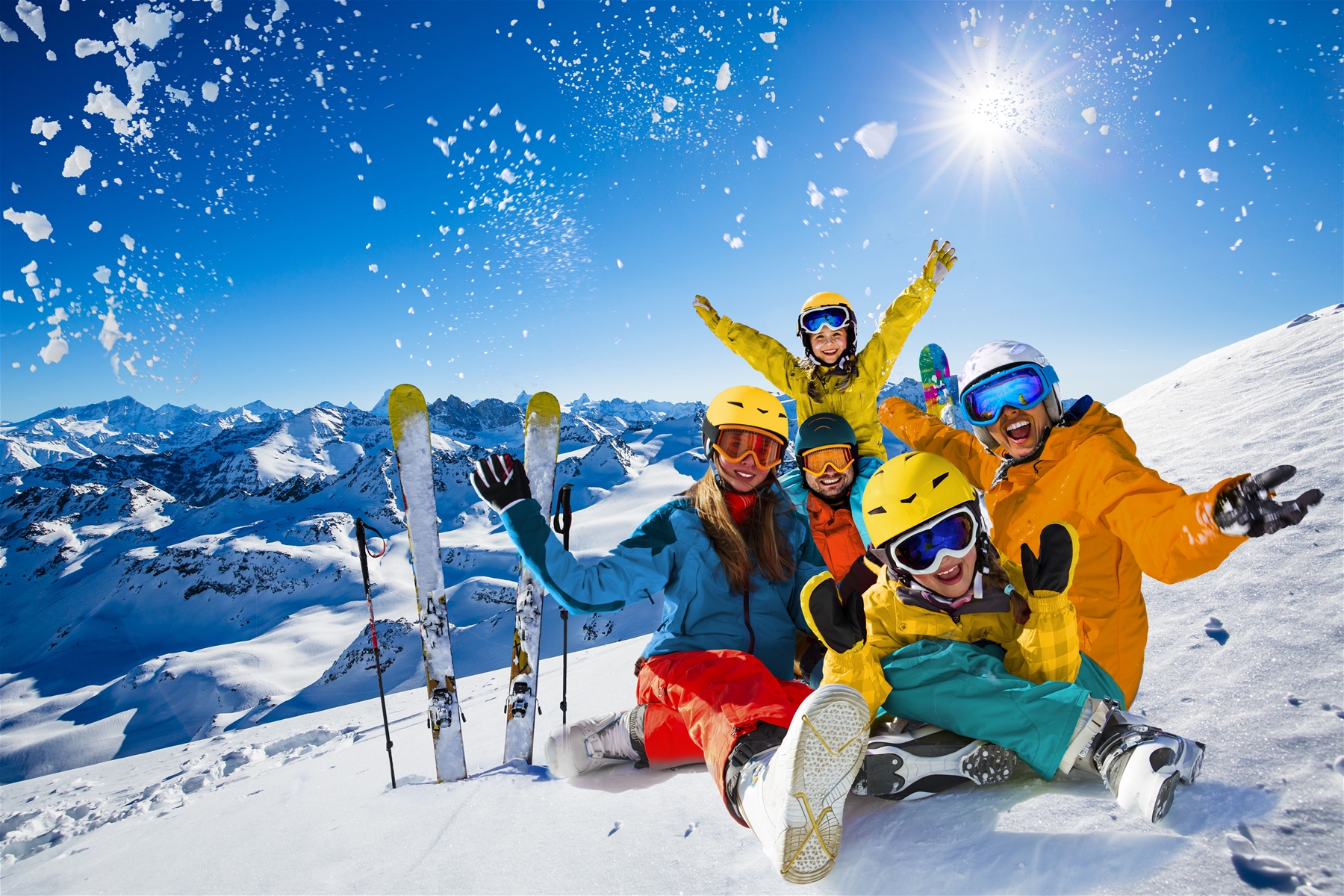 Family on Ski Slopes at Deer Valley