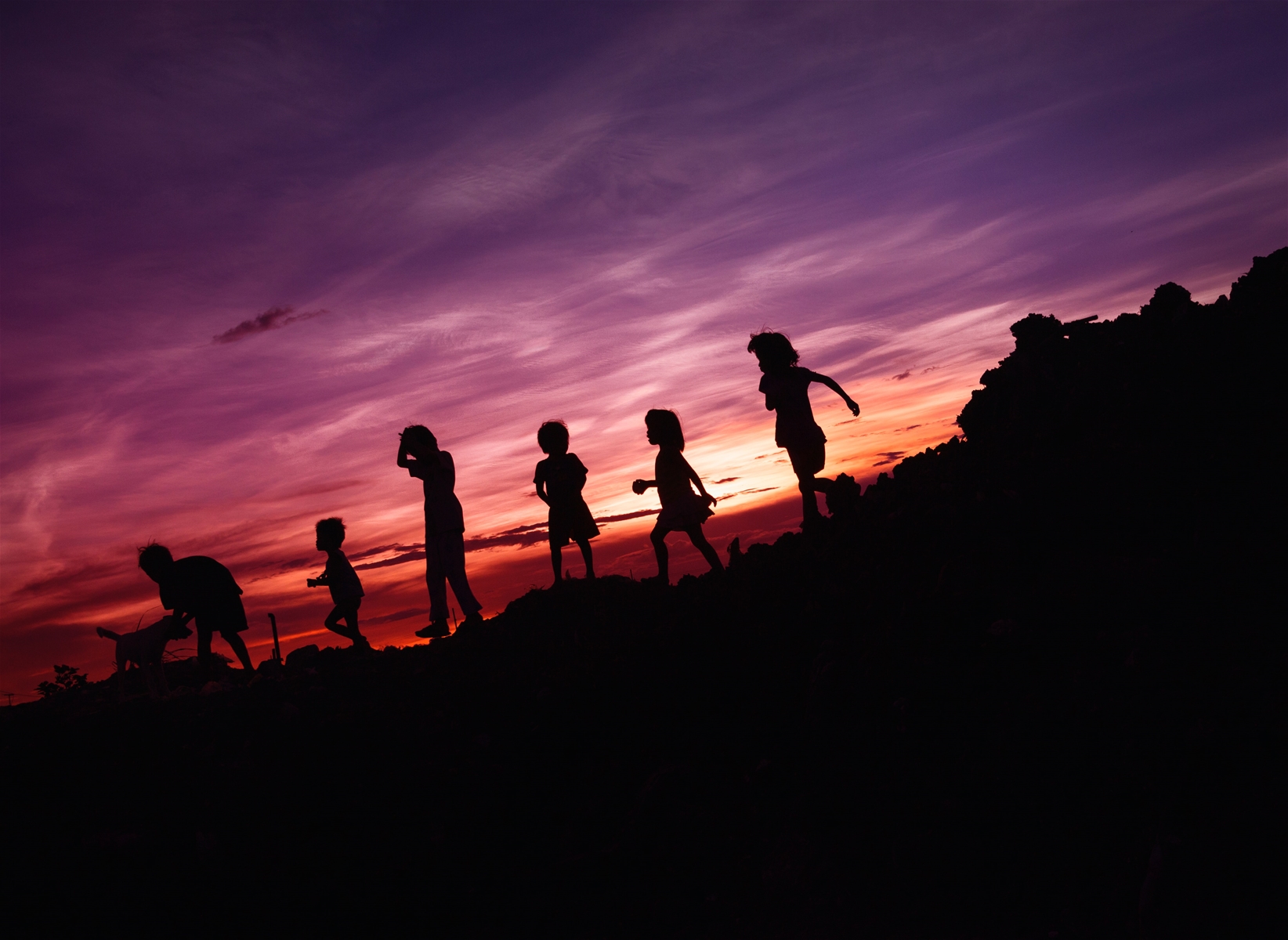 Kids at Sunset in Deer Valley