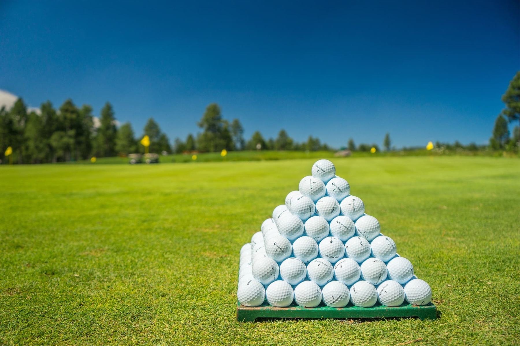Pyramid of Golfballs on Driving Range