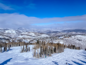 Deer Valley Utah Slopes In Winter with Snow