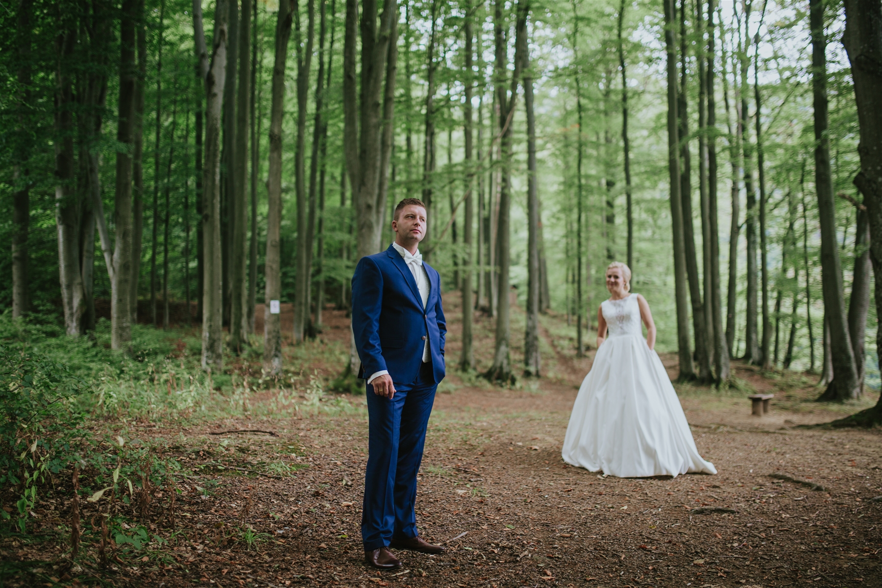 Couple on Wedding Day in Deer Valley Woods