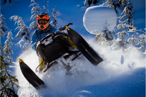 Person Snowmobiling in Deer Valley