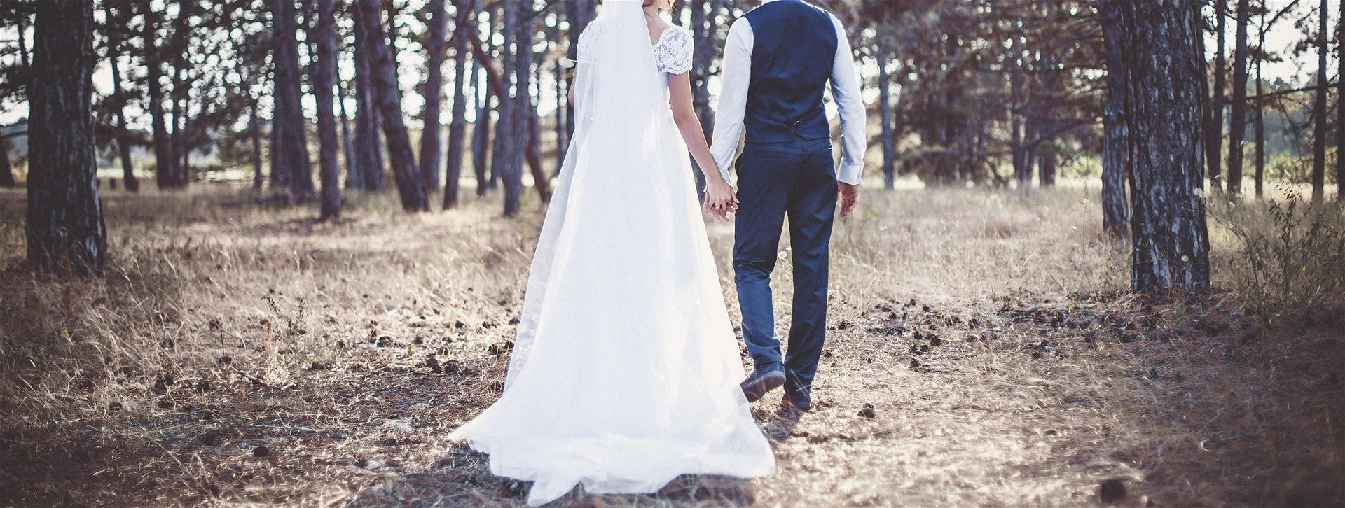 Bride & Groom Walking Through Deer Valley Utah Woods