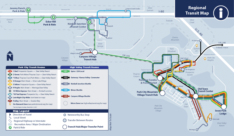 Transit Map around Park City