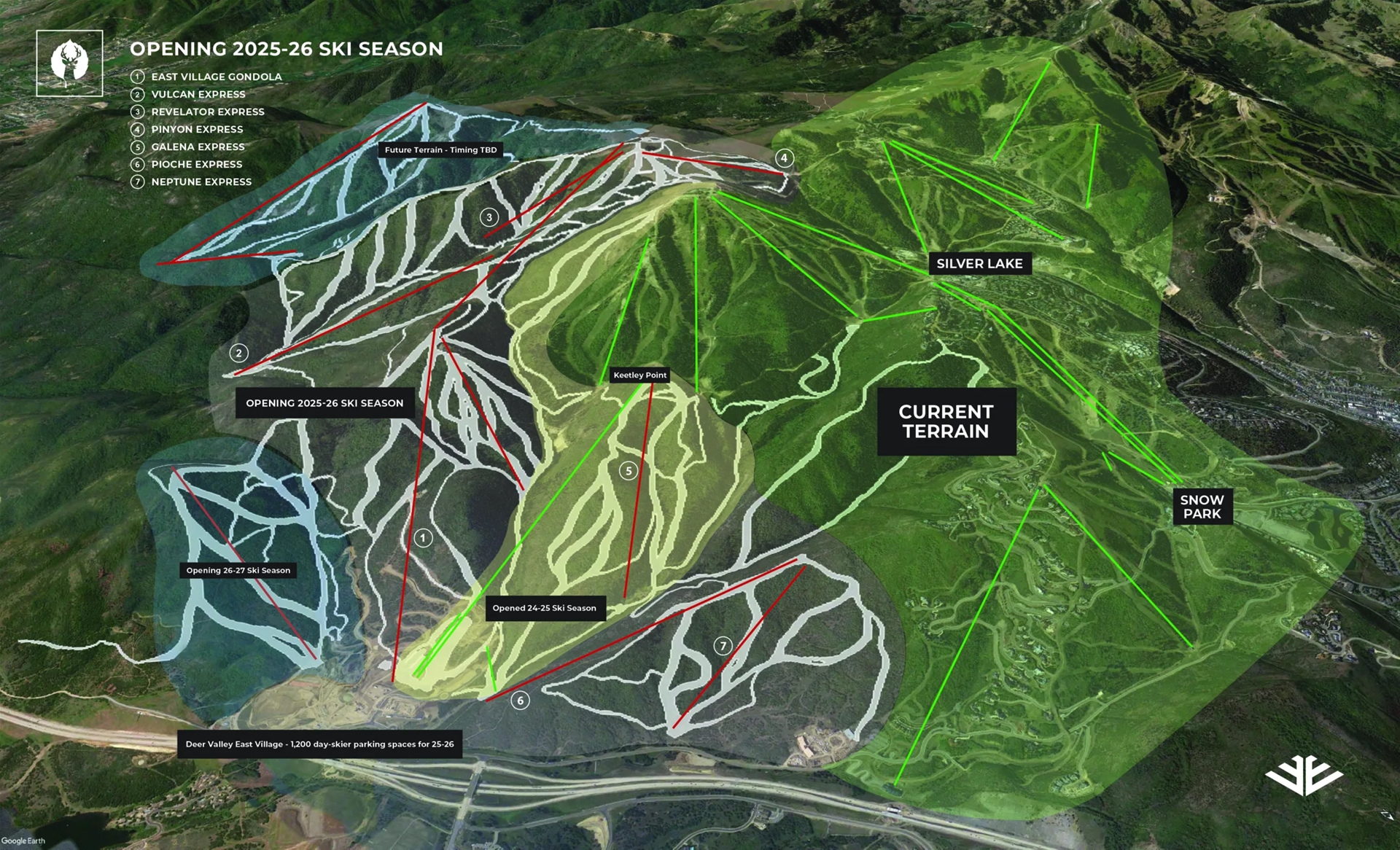 Map of Expansions at Deer Valley