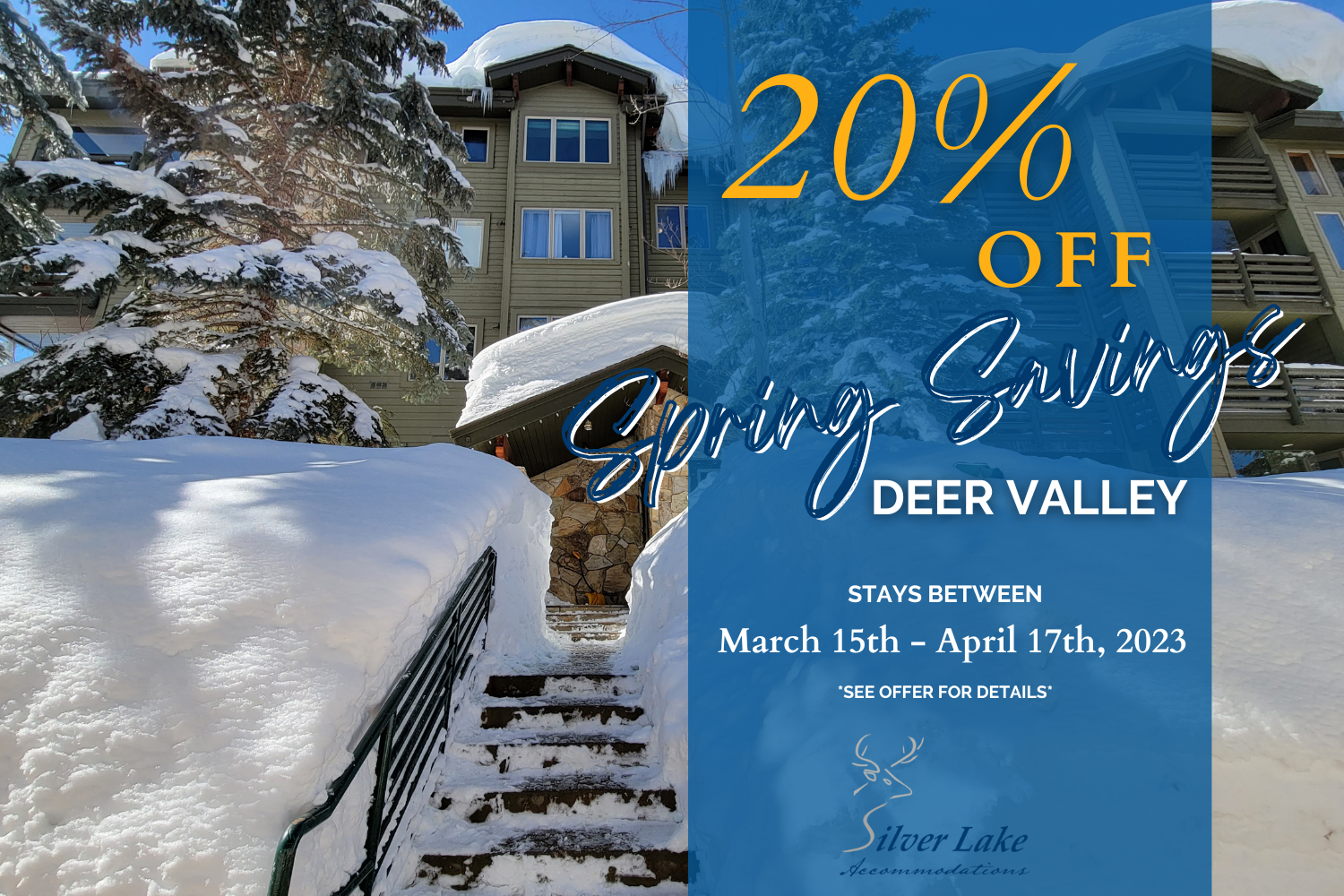 Silver Lake Accommodations Spring Sale 20% off Promotion